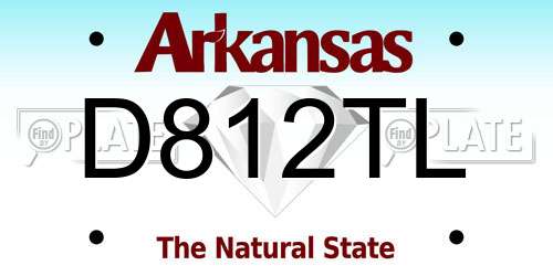 D812TL Arkansas License Plate