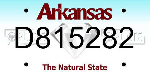 D815282 Arkansas License Plate