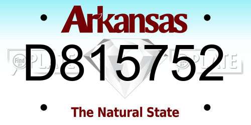 D815752 Arkansas License Plate