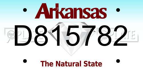 D815782 Arkansas License Plate