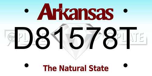 D81578T Arkansas License Plate