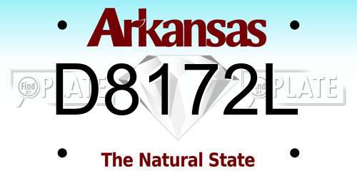 D8172L Arkansas License Plate