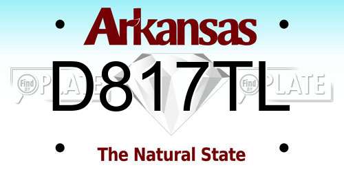 D817TL Arkansas License Plate
