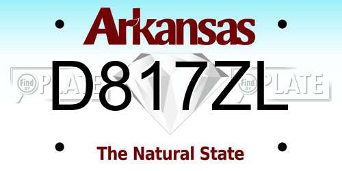 D817ZL Arkansas License Plate