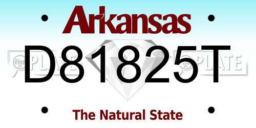 D81825T Arkansas License Plate