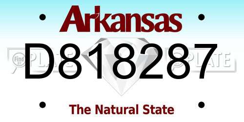 D818287 Arkansas License Plate
