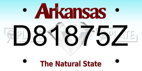D81875Z Arkansas License Plate