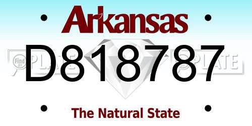 D818787 Arkansas License Plate