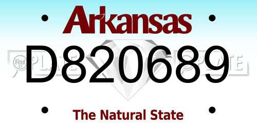 D820689 Arkansas License Plate