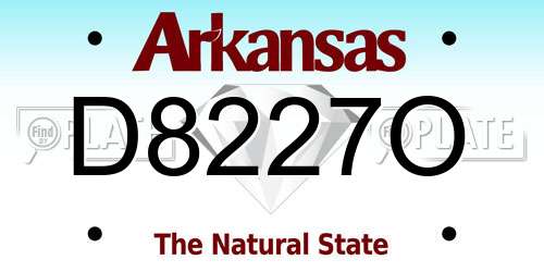 D8227O Arkansas License Plate