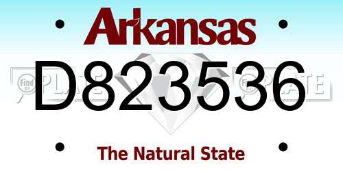 D823536 Arkansas License Plate