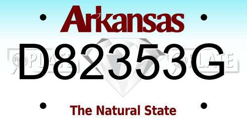 D82353G Arkansas License Plate
