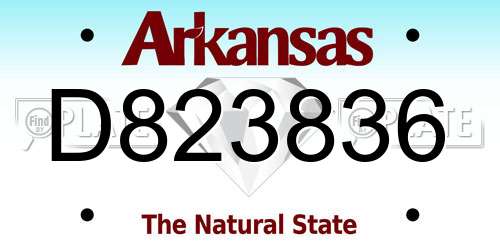 D823836 Arkansas License Plate
