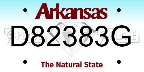 D82383G Arkansas License Plate