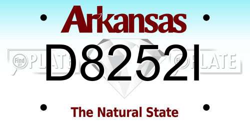 D8252I Arkansas License Plate