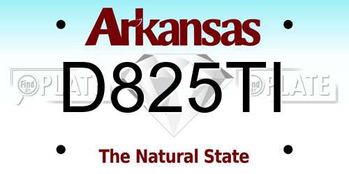 D825TI Arkansas License Plate