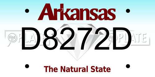 D8272D Arkansas License Plate