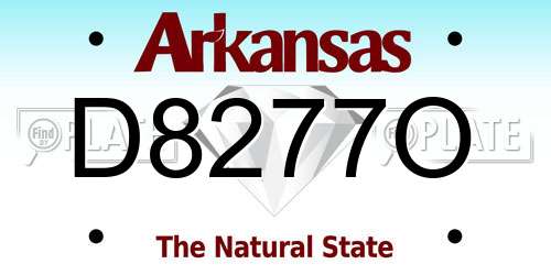 D8277O Arkansas License Plate
