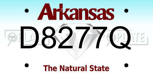 D8277Q Arkansas License Plate