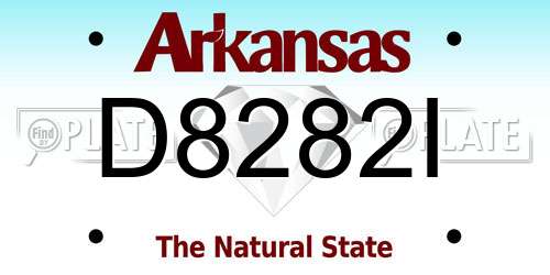 D8282I Arkansas License Plate