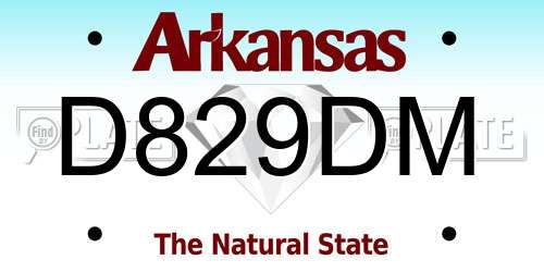 D829DM Arkansas License Plate
