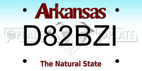 D82BZI Arkansas License Plate