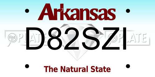 D82SZI Arkansas License Plate