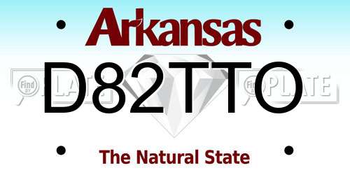 D82TTO Arkansas License Plate