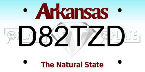 D82TZD Arkansas License Plate