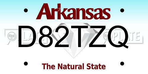 D82TZQ Arkansas License Plate
