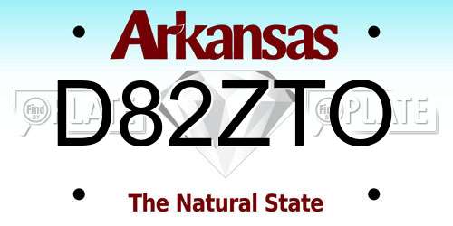 D82ZTO Arkansas License Plate