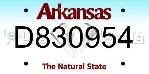D830954 Arkansas License Plate