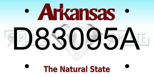 D83095A Arkansas License Plate