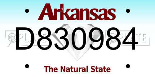 D830984 Arkansas License Plate