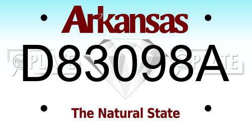D83098A Arkansas License Plate
