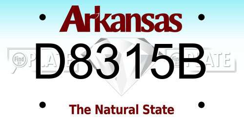 D8315B Arkansas License Plate
