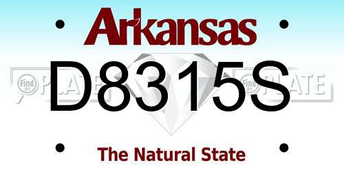 D8315S Arkansas License Plate