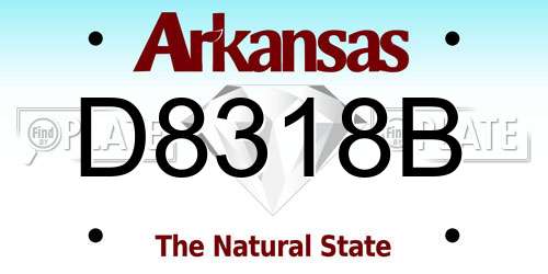 D8318B Arkansas License Plate