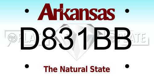D831BB Arkansas License Plate