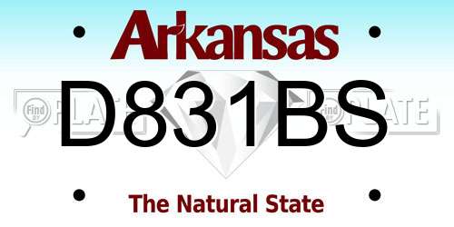 D831BS Arkansas License Plate