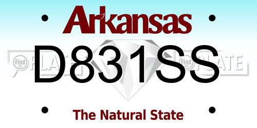 D831SS Arkansas License Plate