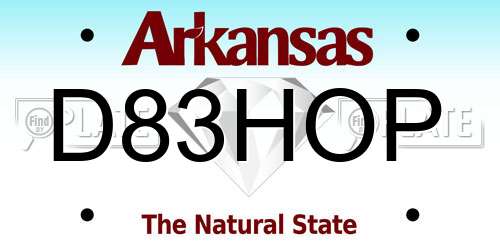 D83HOP Arkansas License Plate