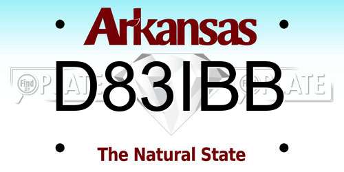 D83IBB Arkansas License Plate