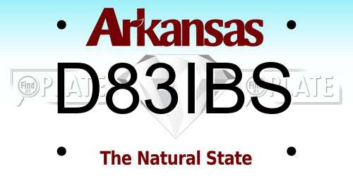 D83IBS Arkansas License Plate