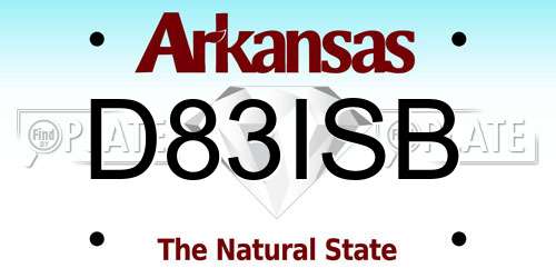 D83ISB Arkansas License Plate