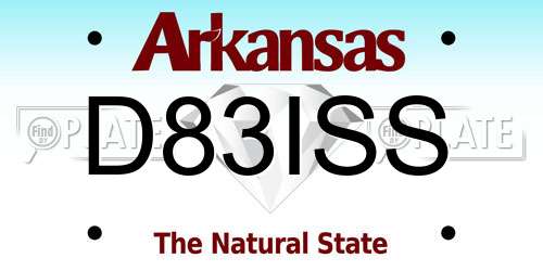 D83ISS Arkansas License Plate