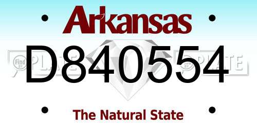 D840554 Arkansas License Plate