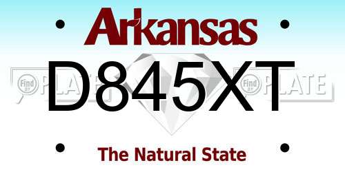 D845XT Arkansas License Plate