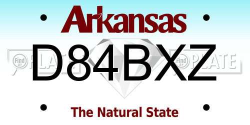 D84BXZ Arkansas License Plate
