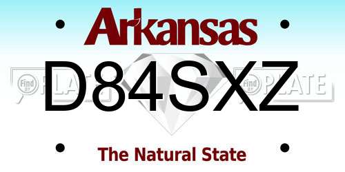 D84SXZ Arkansas License Plate
